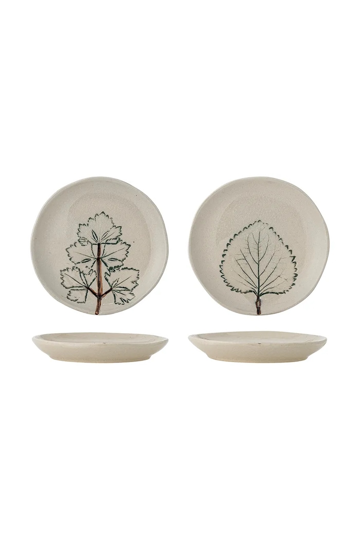 Bloomingville zestaw talerzyków do przekąsek z kamionki 10,5 x 1,5 cm beżowy 82073063