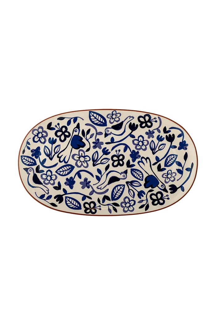 Bloomingville talerz do serwowania z kamionki 38 x 2,5 x 23 cm multicolor 82073165