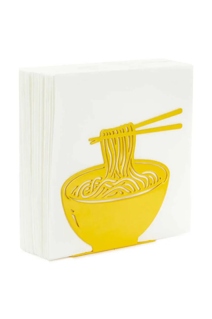 Balvi moderný minimalistický stojan na servítky z kovu 12,5 x 14 x 5,3 cm 28082 žltá AA00