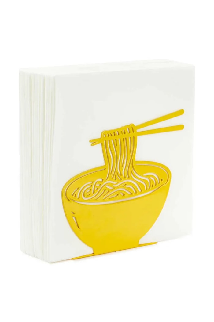 Balvi moderný minimalistický stojan na servítky z kovu 12,5 x 14 x 5,3 cm 28082 žltá AA00