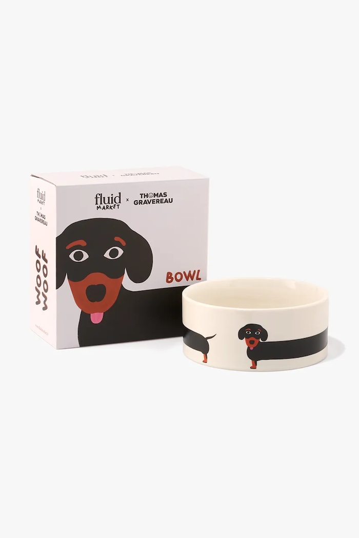 Miska pre vášho domáceho maznáčika Fluid Market Gamelle Teckel 10 x 21 x 21 cm AADOGBOWLTG biela AA00