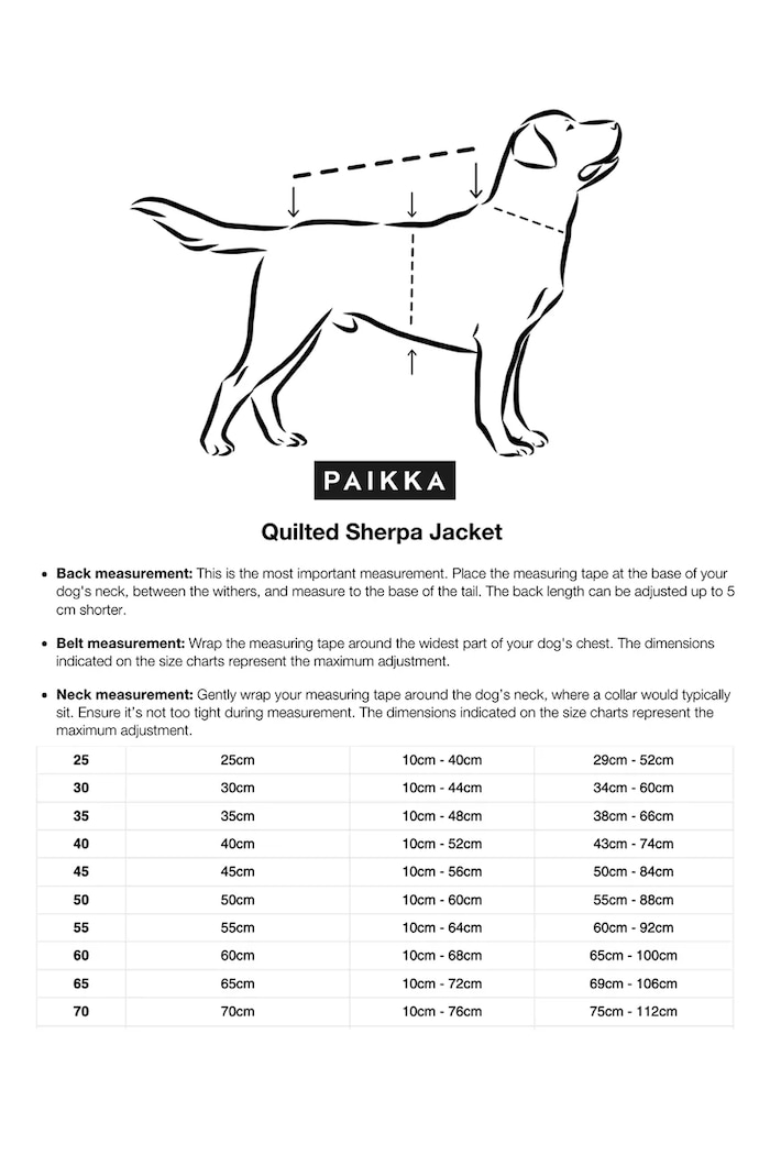 PAIKKA haină de câine Quilted Sherpa Jacket 76 x 68 x 1,75 cm 1046066