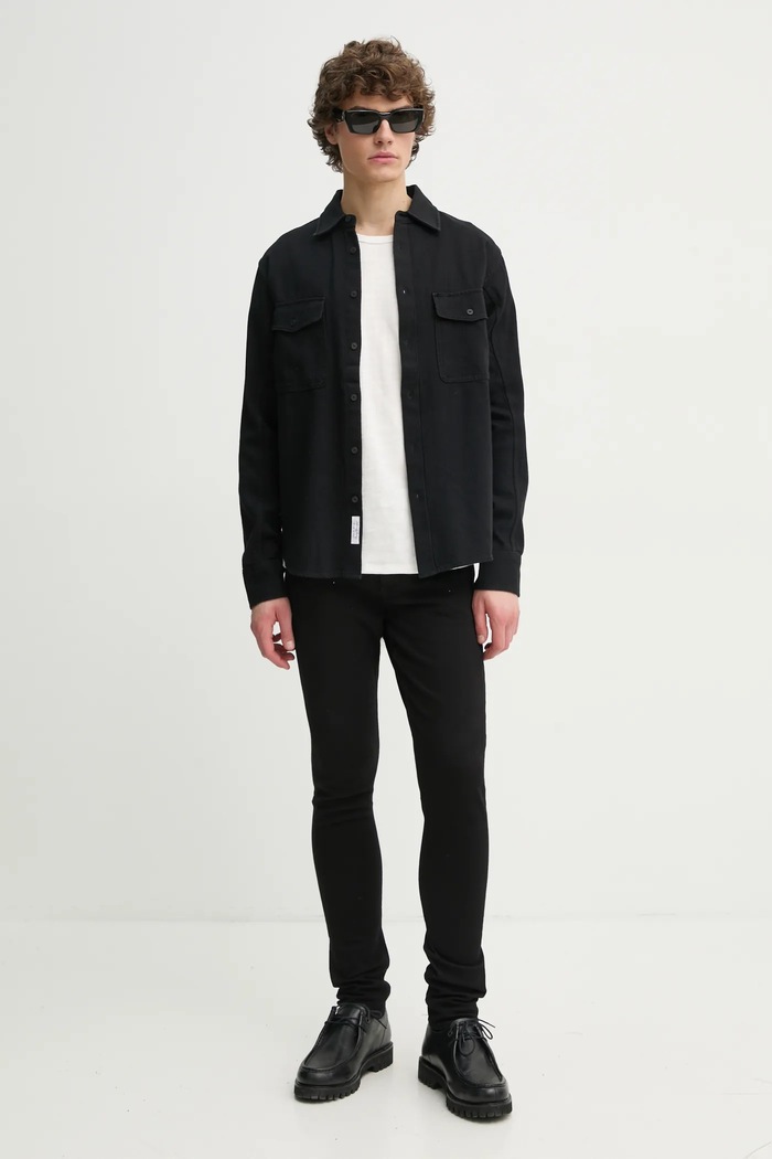 Košile Rag & Bone MED24F0004ZDBL modrá AA00