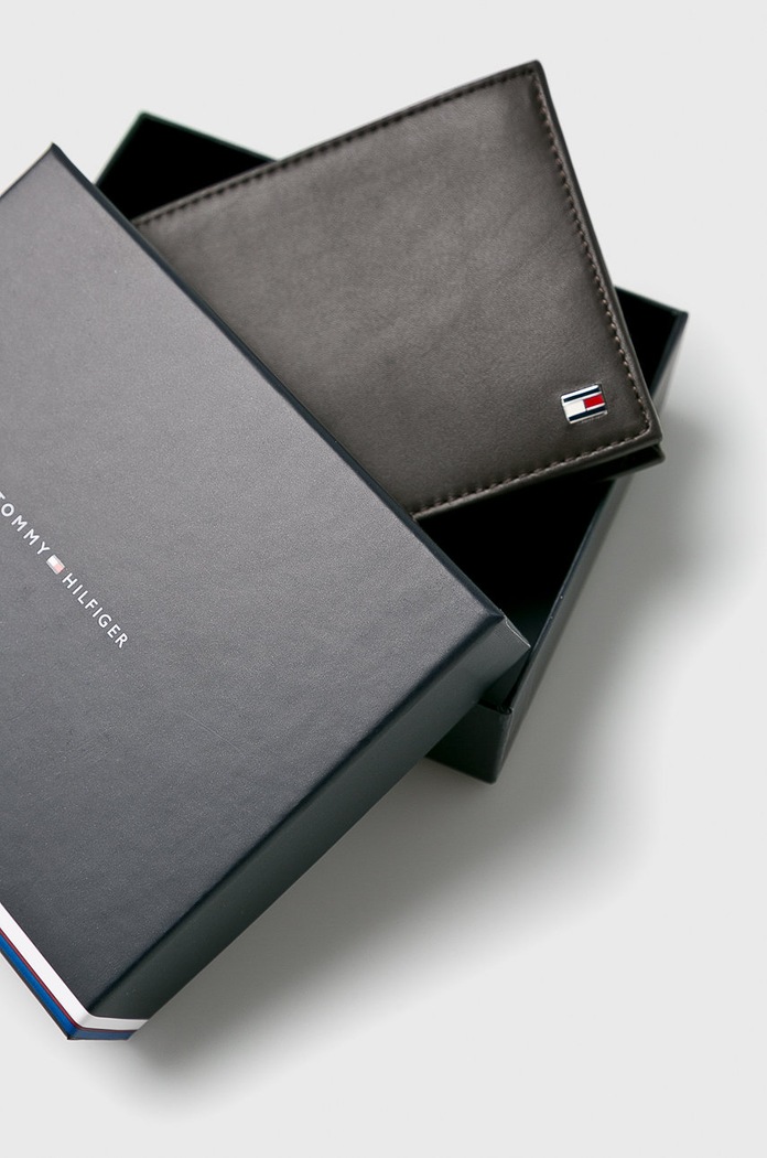 Portfel skórzany AM0AM00652 Tommy Hilfiger AM0AM00652 brązowy