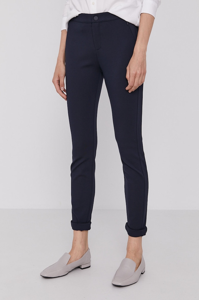 Tommy Hilfiger - Spodnie Imogen Como Rw WW0WW01345 z elastanem granatowy WW0WW01345