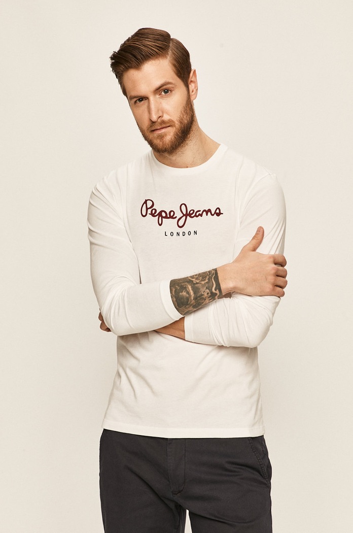 Pepe Jeans - Tričko s dlouhým rukávem bílá PM501321.