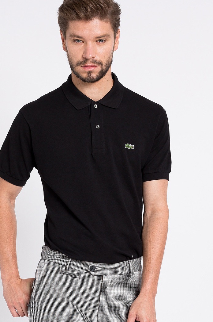Lacoste - Pánske polo tričko jednofarebný čierna L1212.031