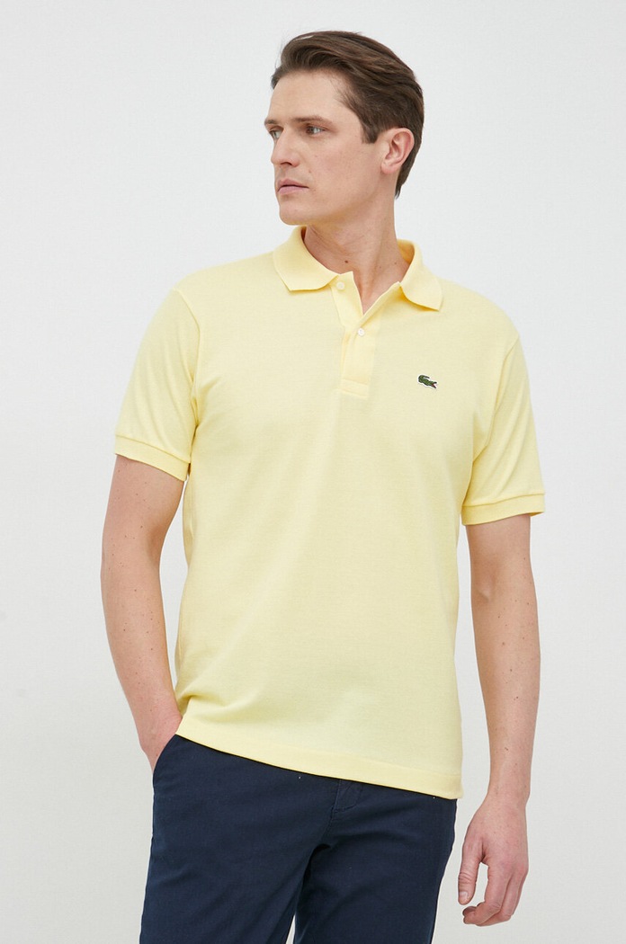 Odzież Lacoste polo bawełniane L1212 żółty