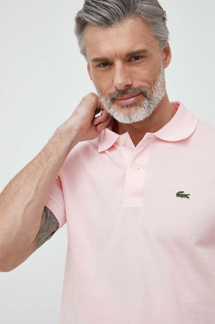 Bavlněné polo tričko Lacoste růžová L1212