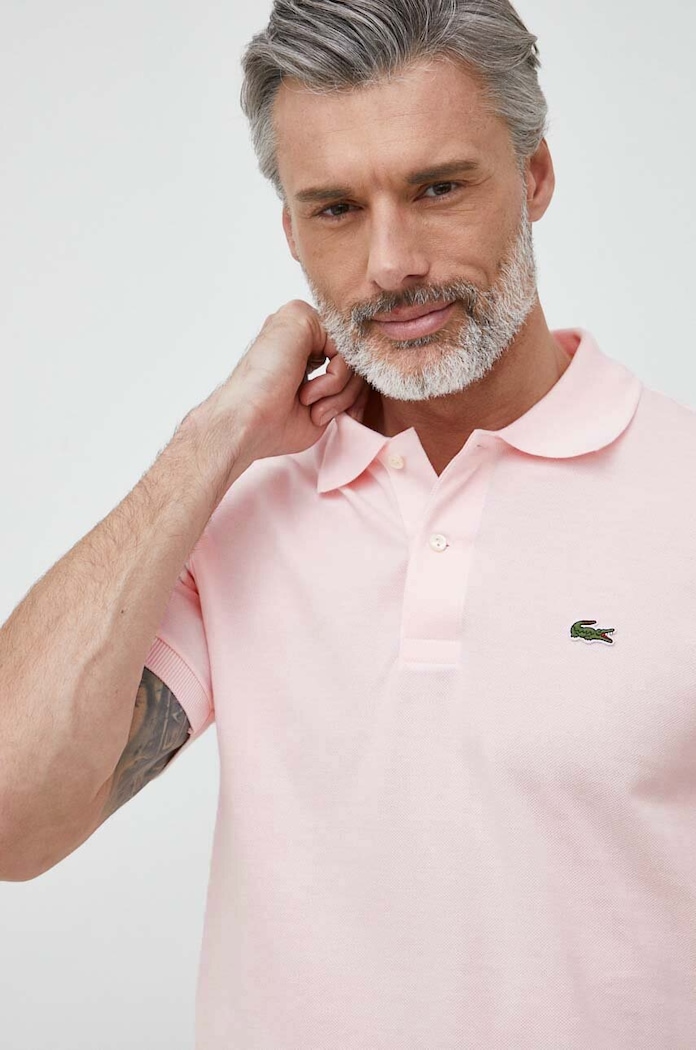 Bavlněné polo tričko Lacoste růžová L1212