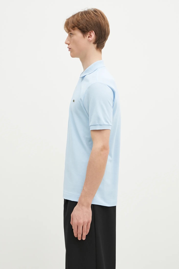 Памучна тениска с яка Lacoste L1212 син AW25