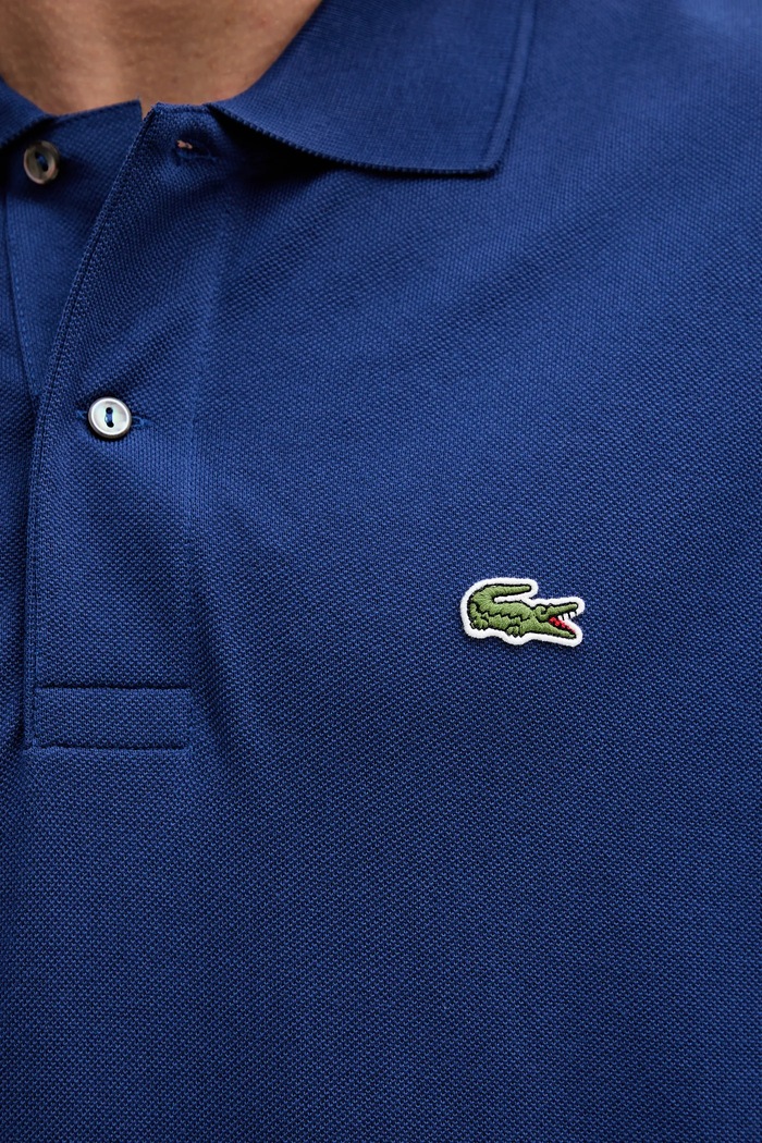 Βαμβακερό μπλουζάκι πόλο Lacoste L1212 σκούρο μπλε