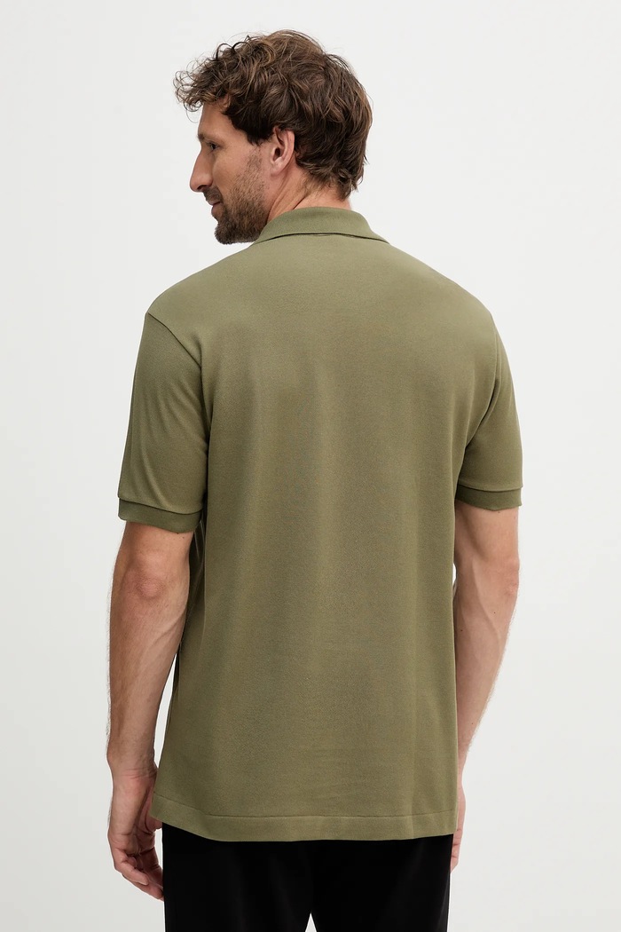 Βαμβακερό μπλουζάκι πόλο Lacoste L1212 πράσινο AW25