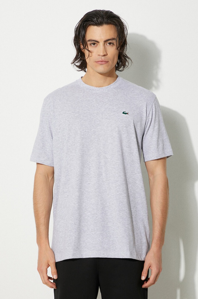 Lacoste t-shirt in cotone da uomo regolare grigio TH7618