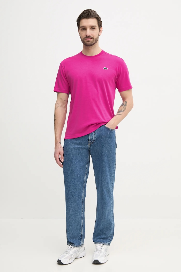 Lacoste t-shirt in cotone da uomo TH7618 rosa SS26