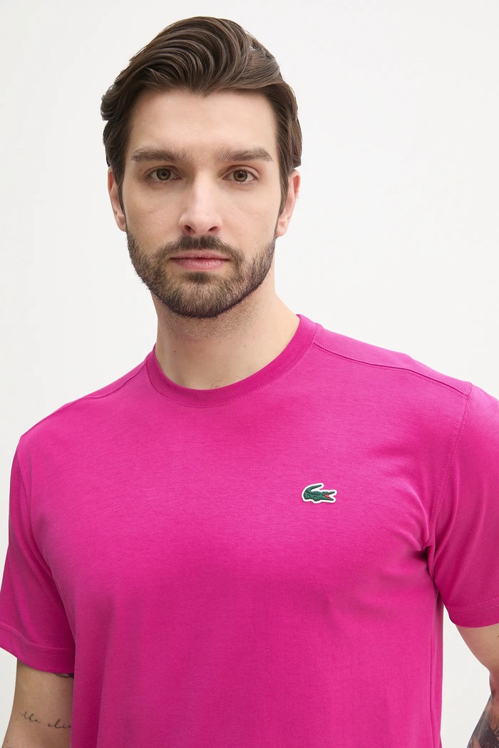 Lacoste t-shirt in cotone da uomo rosa TH7618