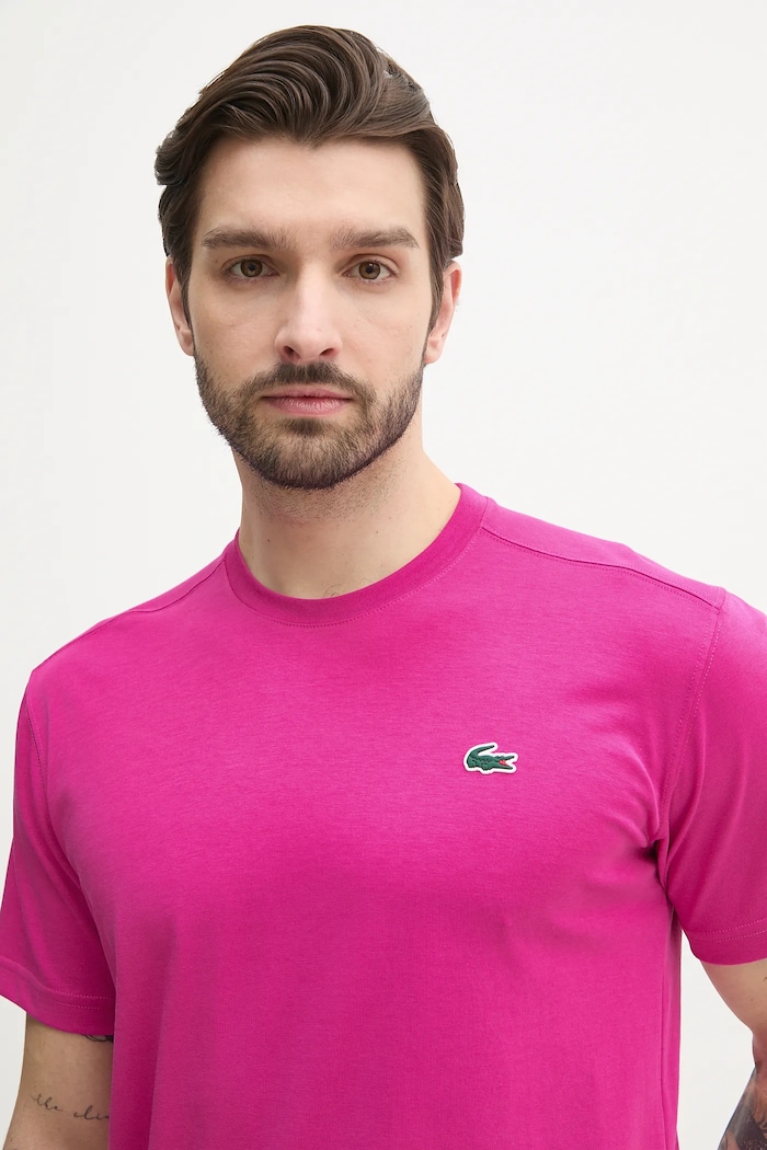 Lacoste t-shirt in cotone da uomo rosa TH7618