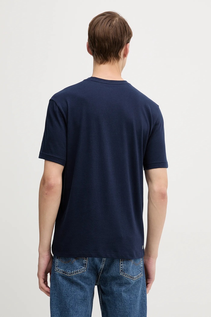 Ρούχα Lacoste T-shirt ανδρικό βαμβακερό TH7618 σκούρο μπλε