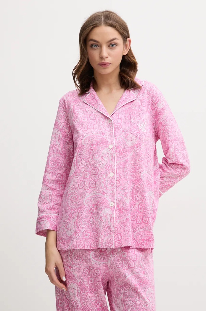 Дрехи Lauren Ralph Lauren Памучна пижама Lauren Ralph Lauren I819702 розов