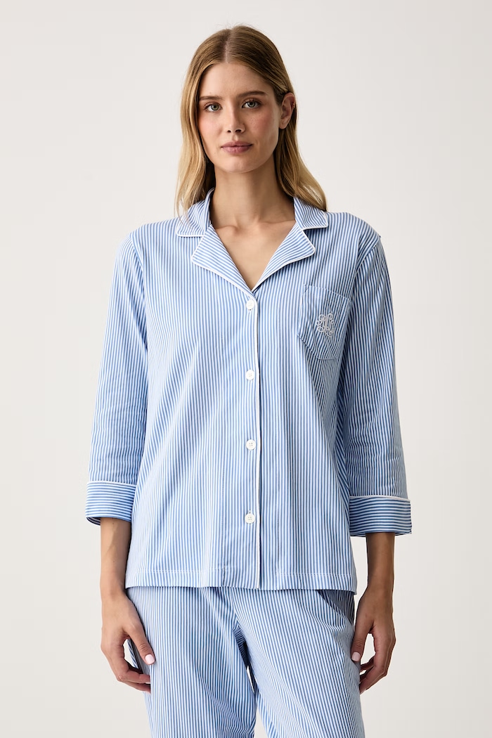 Lauren Ralph Lauren Piżama dwuczęściowa damska bawełniana I819702 niebieski AA00