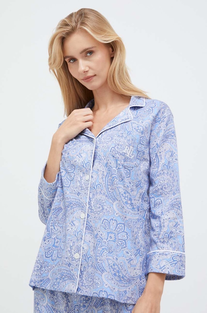Lauren Ralph Lauren Pamučna pidžama Lauren Ralph Lauren I819702 plava AA00