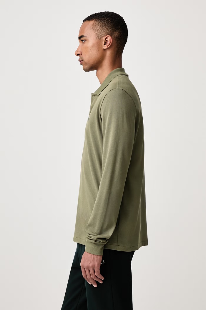Longsleeve męski bawełniany Lacoste L1312 zielony