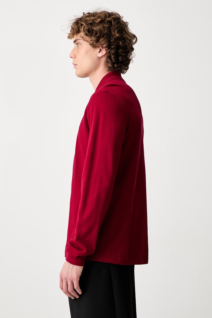 Lacoste longsleeve męski bawełniany bordowy L1312