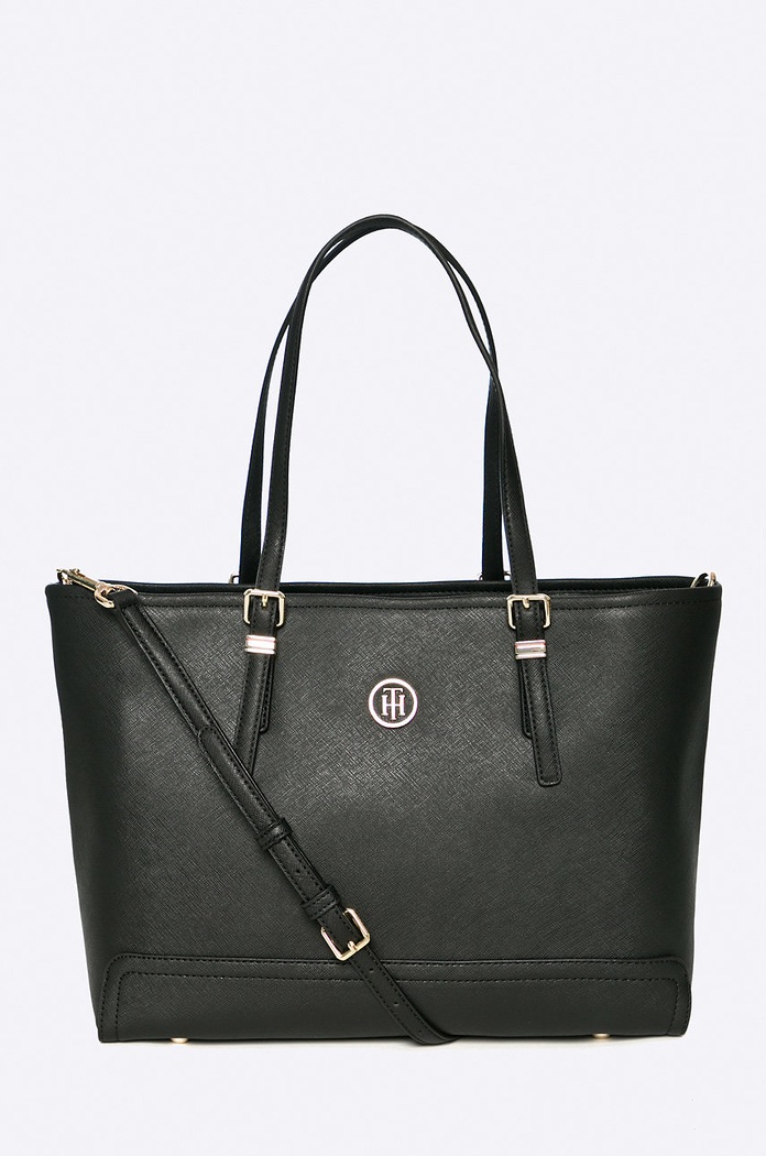 Tommy Hilfiger - Torebka AW0AW04547 nie mieści A4 czarny AW0AW04547