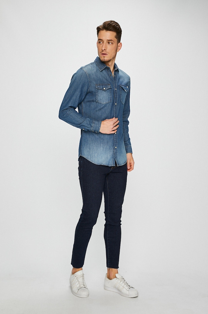 Одежда Jack & Jones - Рубашка 12138115 тёмно-синий
