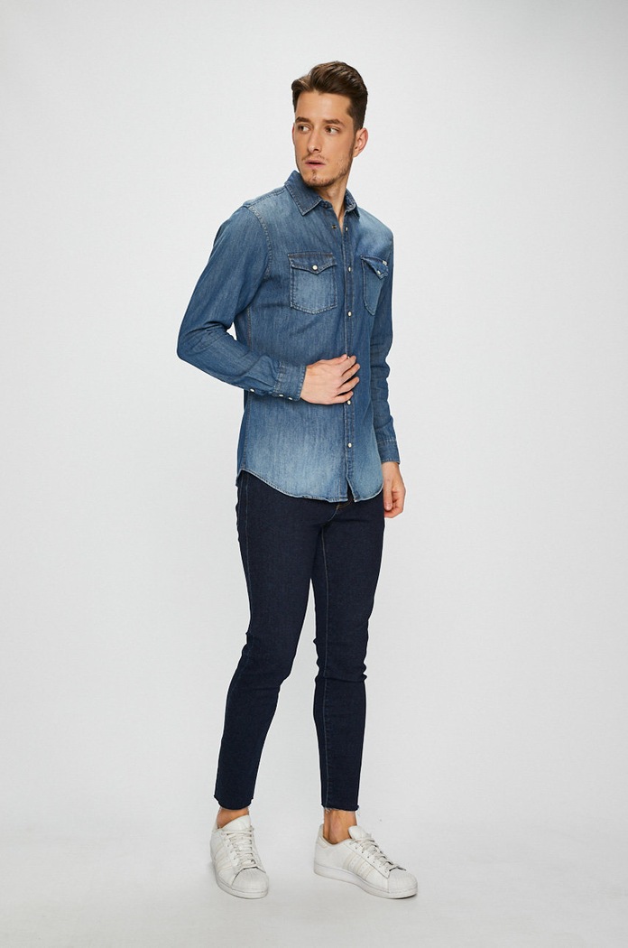 Одежда Jack & Jones - Рубашка 12138115 тёмно-синий