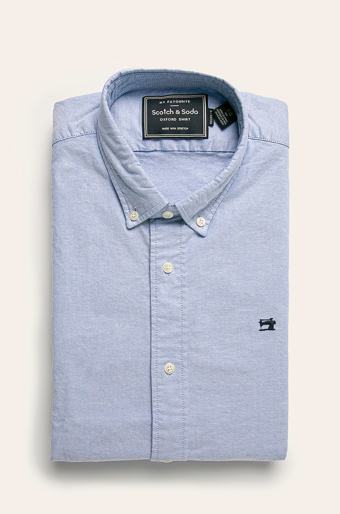 Scotch & Soda - Košeľa jednofarebný modrá 145430