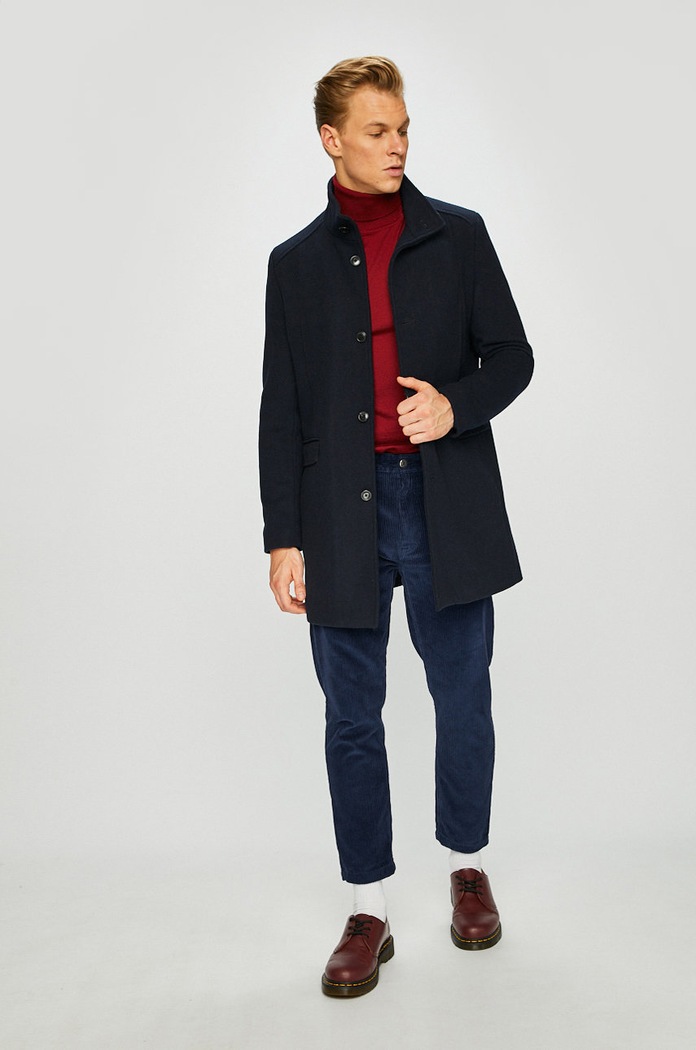 Selected Homme - Kabát 16064355 tmavomodrá AA00