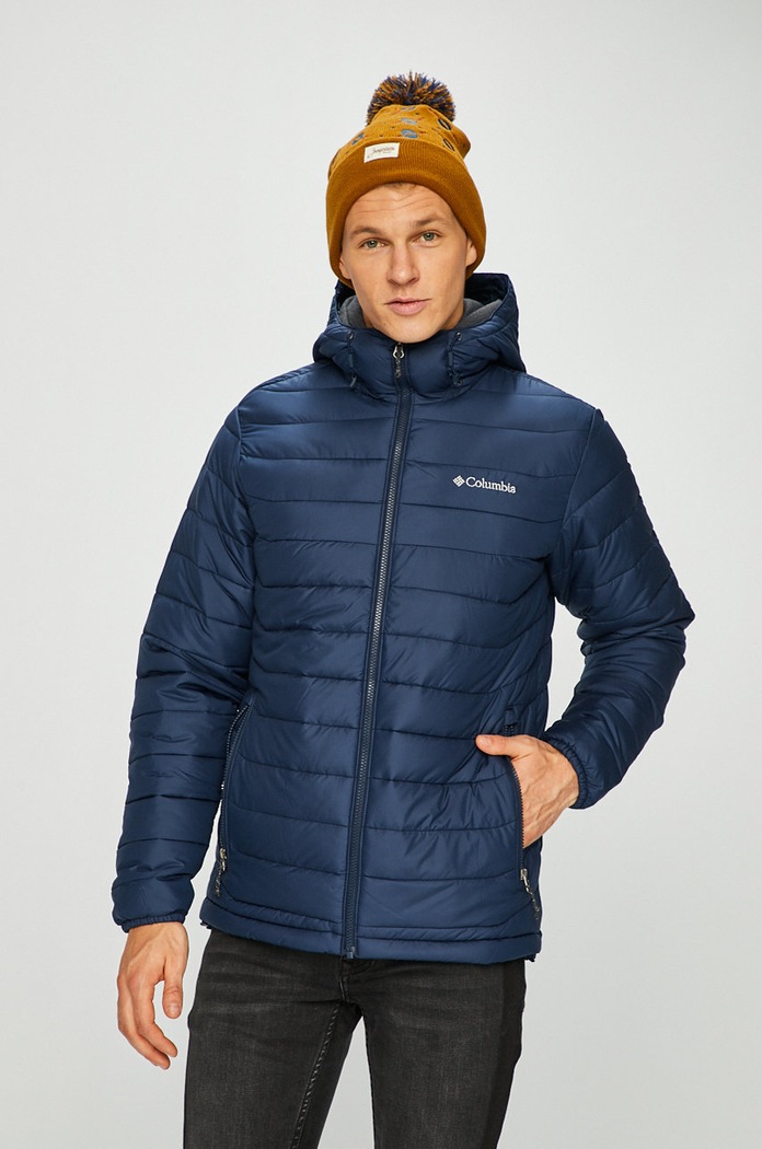 Columbia - Bunda Powder Lite Hooded Jkt jemné zateplenie tmavomodrá WO1151.465