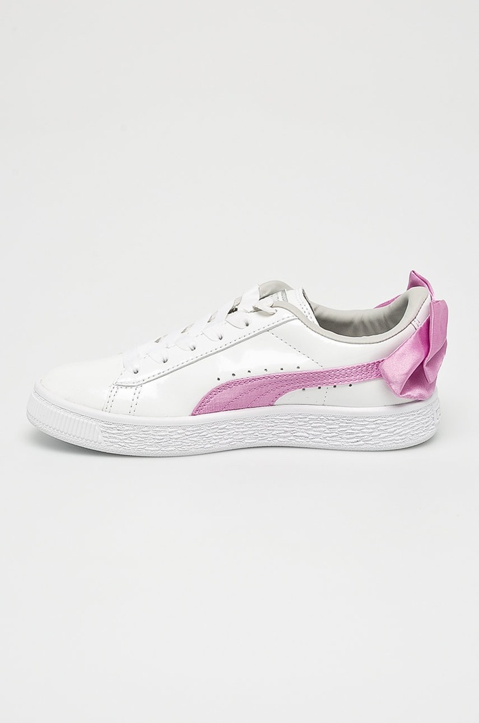 Fete Puma - Pantofi copii Basket Bow Patent 367622 367622 alb