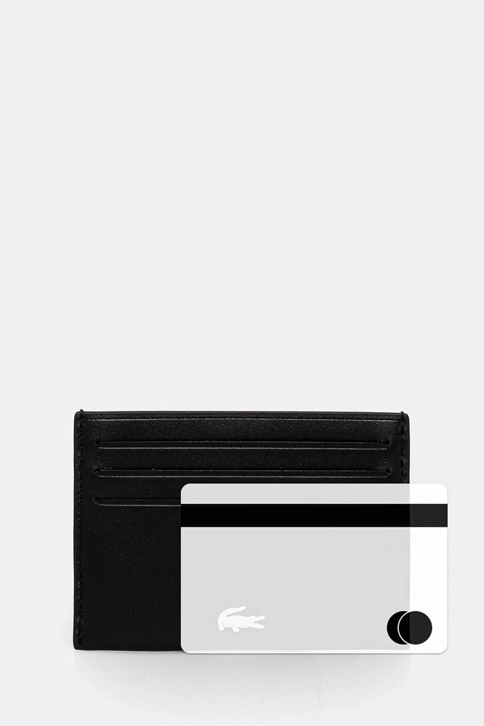 Lacoste - Δερμάτινο πορτοφόλι μαύρο NH1346FG