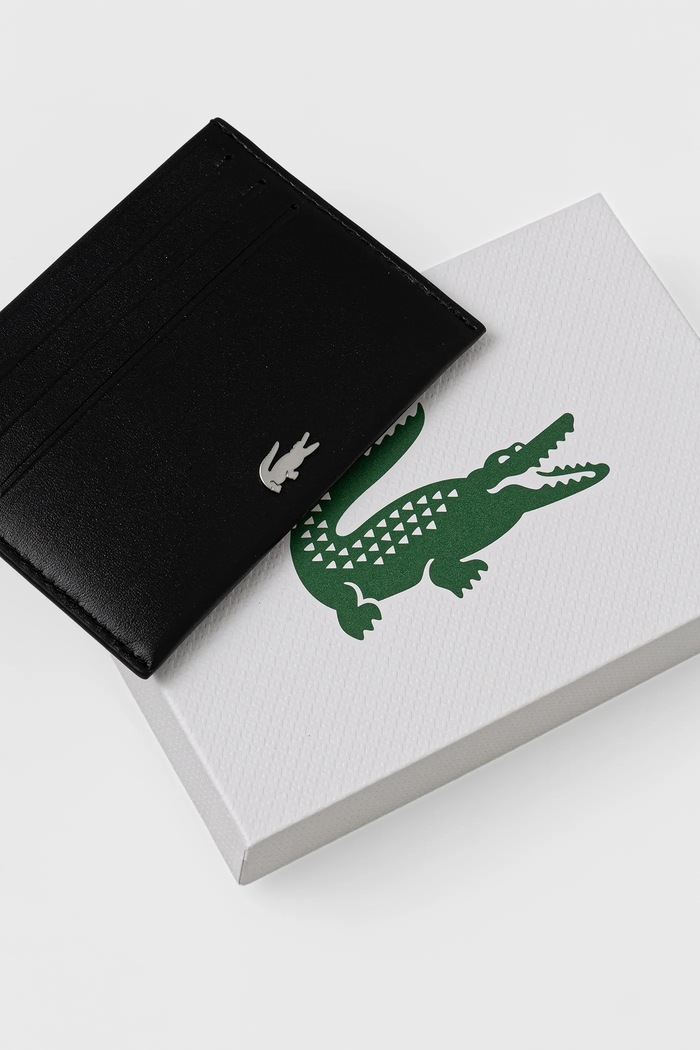 Αξεσουάρ Lacoste - Δερμάτινο πορτοφόλι NH1346FG μαύρο