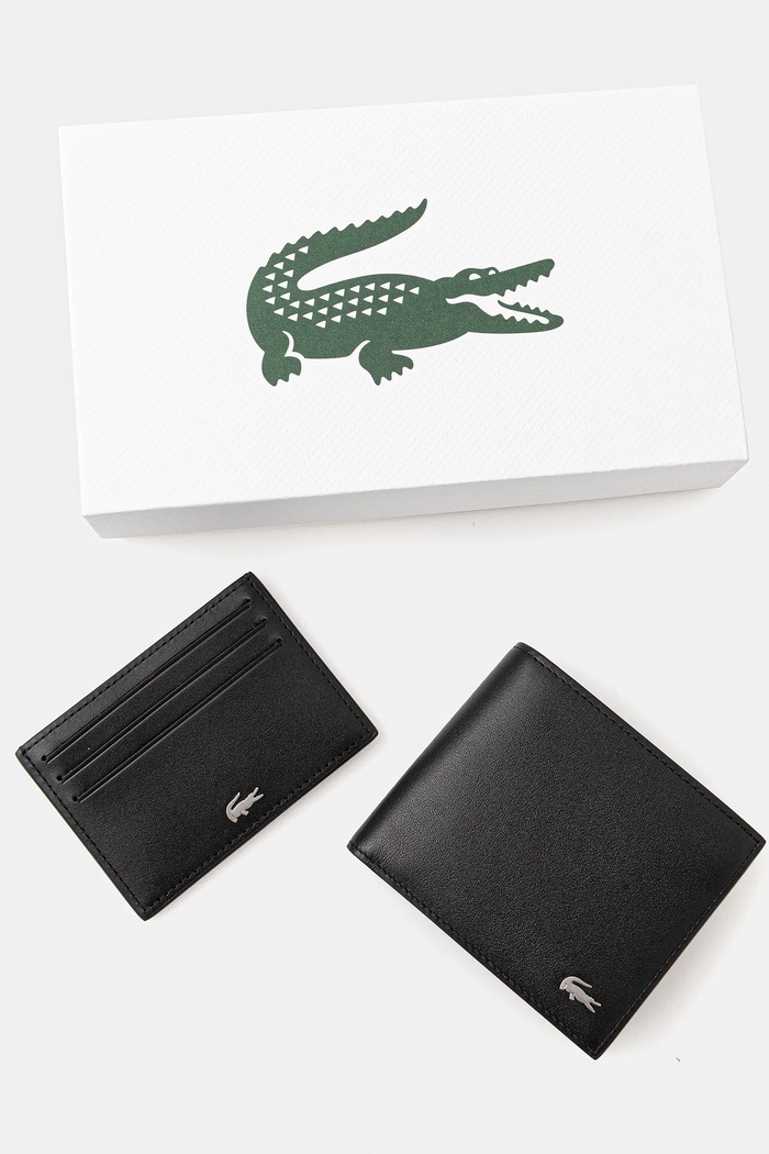 Lacoste - Δερμάτινο πορτοφόλι NH2505FG μαύρο
