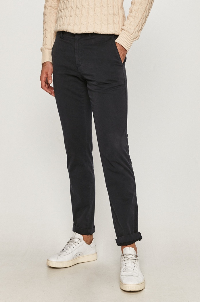 Tommy Hilfiger - Παντελόνι με ελαστάν σκούρο μπλε MW0MW08644