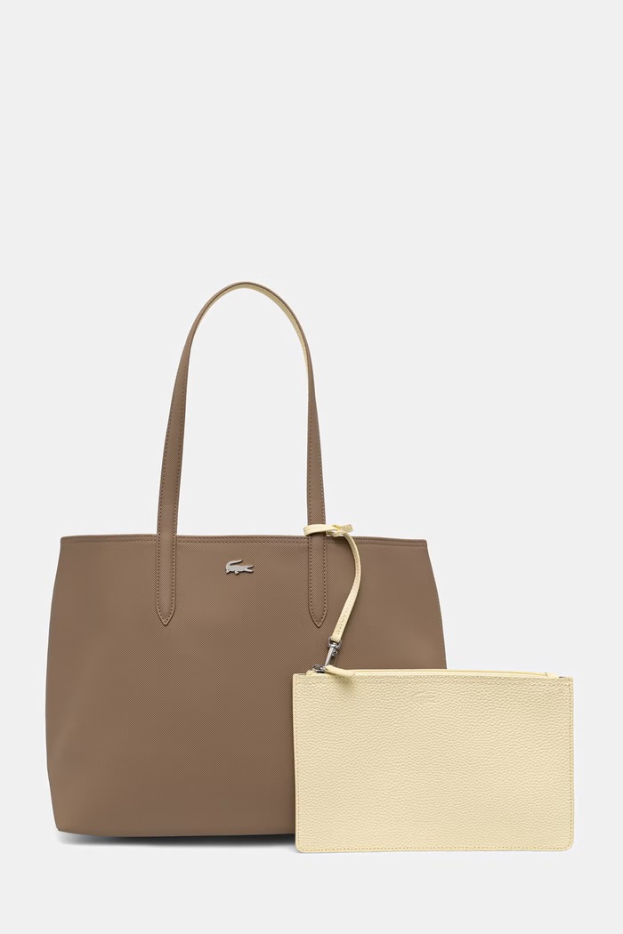 Lacoste torebka dwustronna damska beżowy NF2142AA