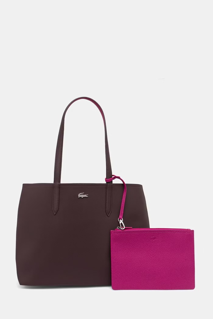 Lacoste torebka dwustronna damska bordowy NF2142AA