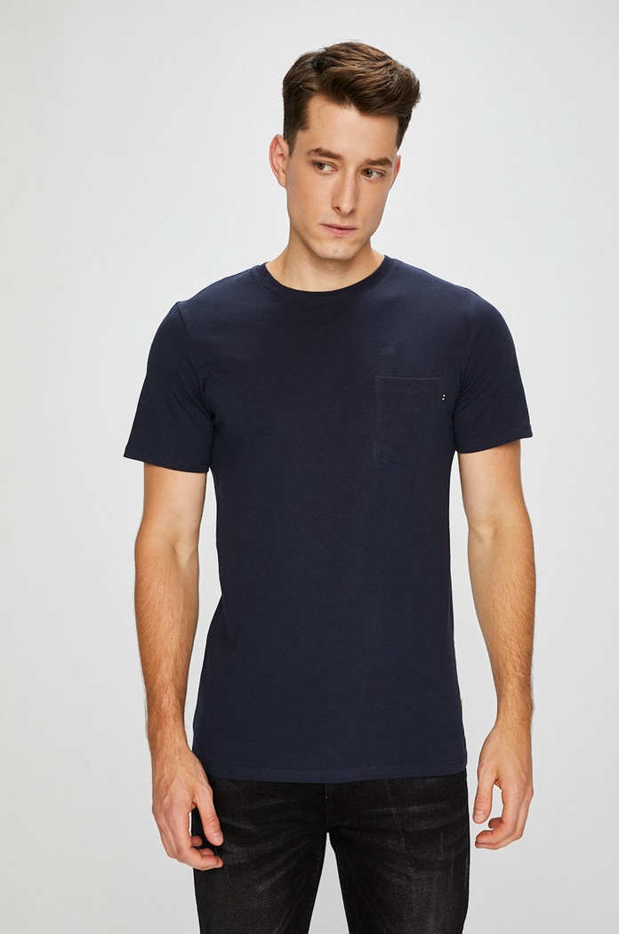 Jack & Jones - Pánske tričko jednofarebný tmavomodrá 12136714