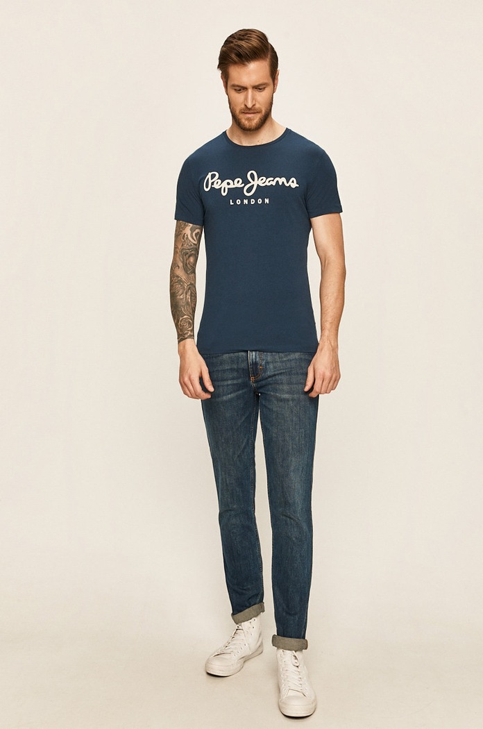 Pepe Jeans Pánske tričko PM501594... tmavomodrá AA00