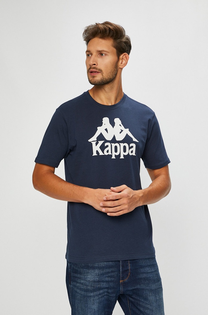 Kappa - T-shirt nadruk granatowy 303910