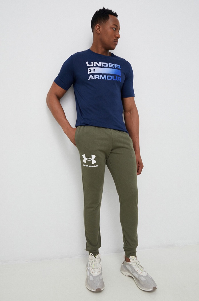 Under Armour T-shirt męski TEAM ISSUE WORDMARK 1329582 granatowy SS26