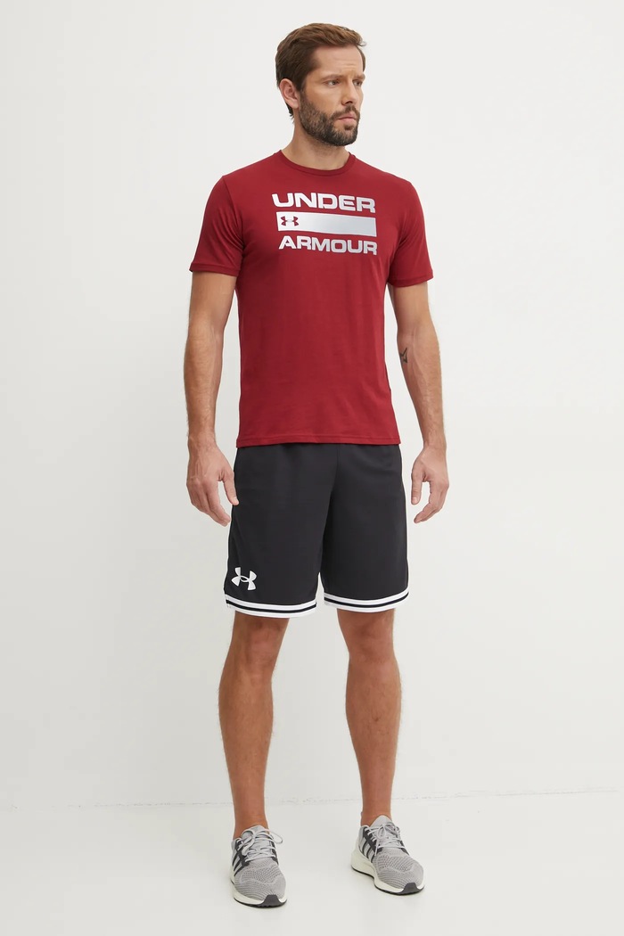 Under Armour tričko pánske TEAM ISSUE WORDMARK 1329582 burgundské SS26