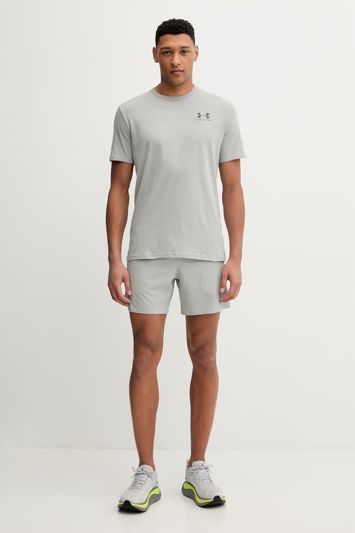 Under Armour тениска за трениране мъжка с памук SPORTSTYLE LEFT CHEST 1326799 сив SS26