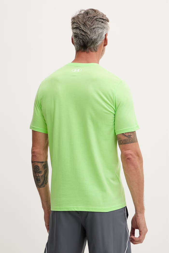 Oblačila Under Armour trening kratka majica moška z bombažem SPORTSTYLE LEFT CHEST 1326799 zelena