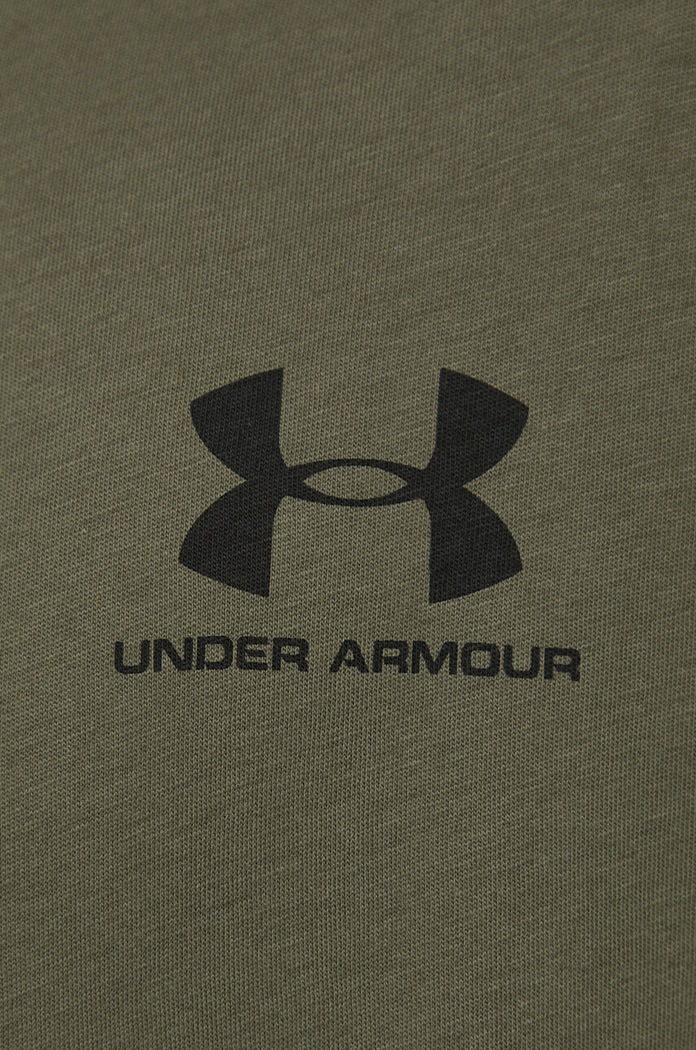 Under Armour тениска за трениране мъжка с памук SPORTSTYLE LEFT CHEST 1326799 зелен
