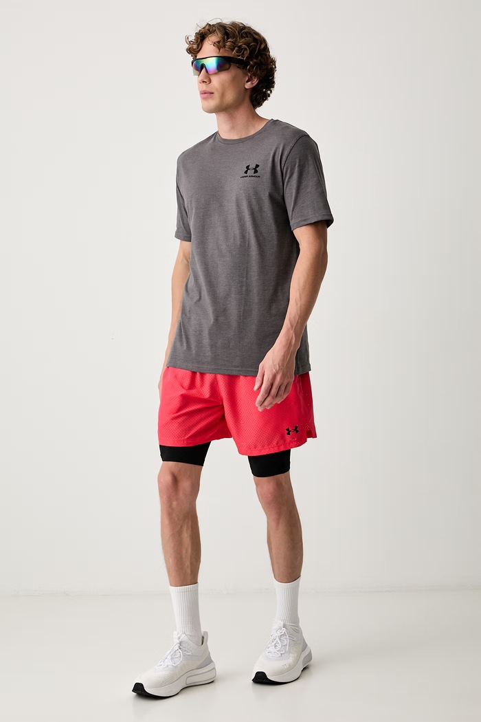 Under Armour T-shirt treningowy męski z bawełną SPORTSTYLE LEFT CHEST 1326799 szary SS26