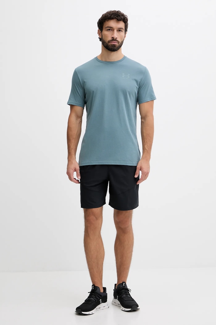 Under Armour T-shirt treningowy męski z bawełną SPORTSTYLE LEFT CHEST 1326799 zielony SS26